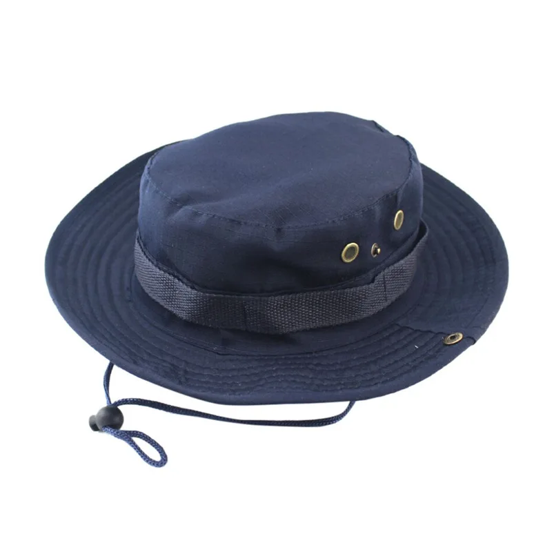 Adjustable Outdoor Camping Climbing Cap 2018 Solid Men Women Fishing Bucket Hat Boonie Hunting Cap Brim Military Army GN #FM28 (6)