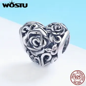 WOSTU Fashion Real 925 Sterling Silver Romantic Rose Flower Heart Beads Original DIY Charm Bracelet Woman Jewelry Gift FIC790
WOSTU Fashion Real 925 Sterling Silver Romantic Rose Flower Heart Beads Original DIY Charm Bracelet Woman Jewelry Gift FIC790