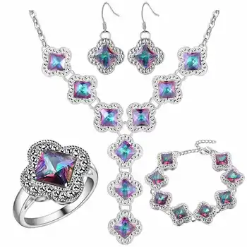 Thick plated jewelry set 925 temperament jewelry wholesale colorful gem fashion suit
Thick plated jewelry set 925 temperament jewelry wholesale colorful gem fashion suit