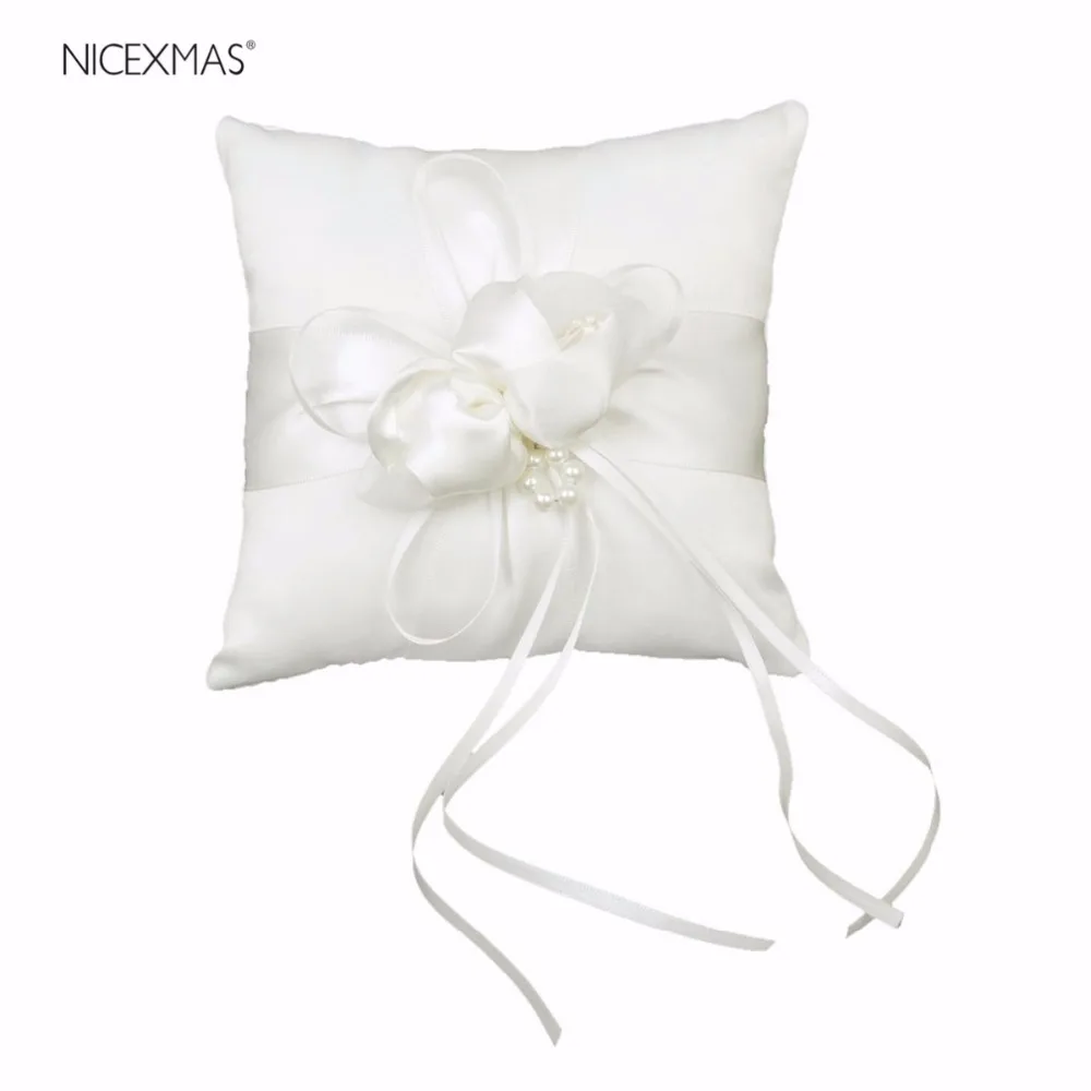 NICEXMAS Flower Buds & Faux Pearls Decor Bridal Wedding Ceramony Pocket Ring Pillow Cushion Bearer with Satin Ribbons
NICEXMAS Flower Buds & Faux Pearls Decor Bridal Wedding Ceramony Pocket Ring Pillow Cushion Bearer with Satin Ribbons