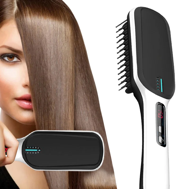 Hair Straightener Negative Comb Ceramic LCD Display Adjustable Temperature Hair Brush HJL2018
Hair Straightener Negative Comb Ceramic LCD Display Adjustable Temperature Hair Brush HJL2018