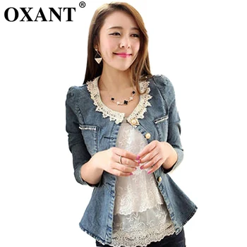 OXANT 2019 Autumn Women Casual Blue Slim Fashion Pocket Button Female Lace Collar Denim Jackets Jeans Coat XC231
OXANT 2019 Autumn Women Casual Blue Slim Fashion Pocket Button Female Lace Collar Denim Jackets Jeans Coat XC231