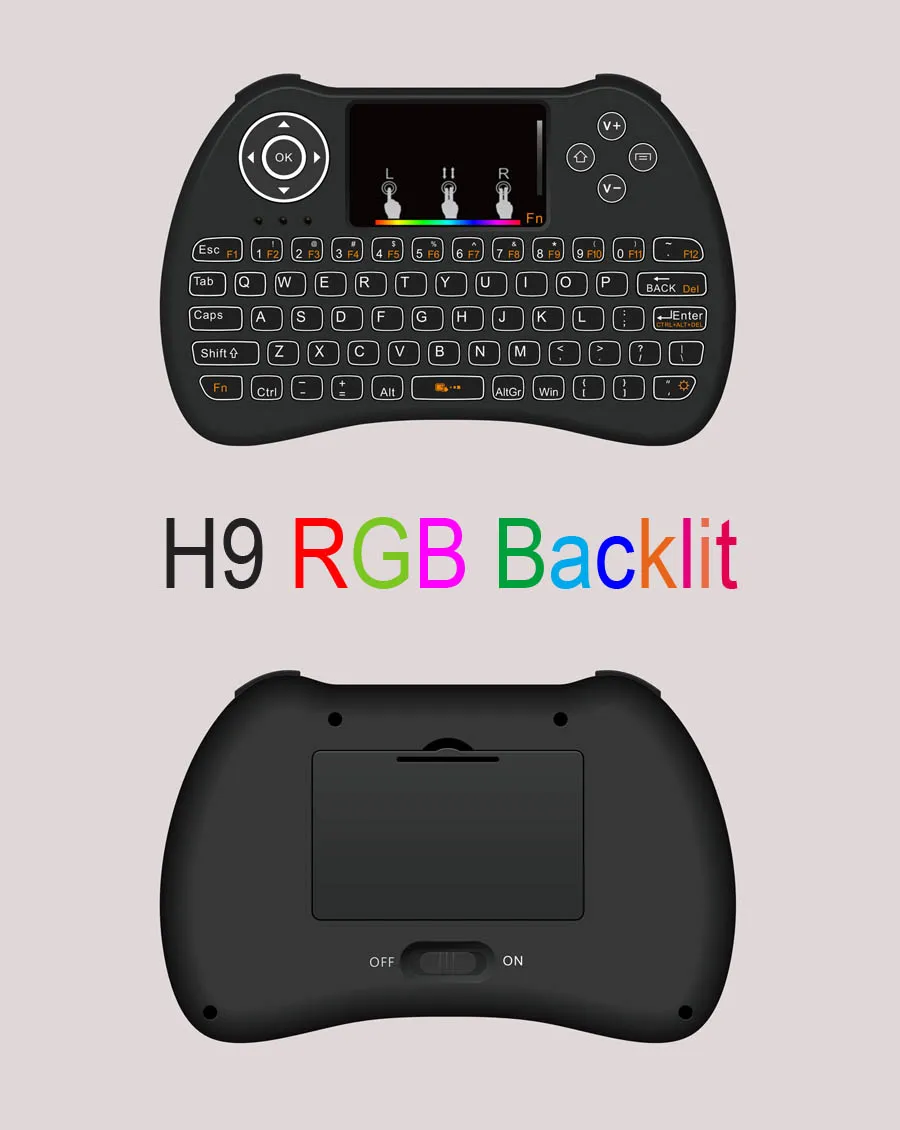 H9 wireless mini keyboard with RGB color backlight (14)