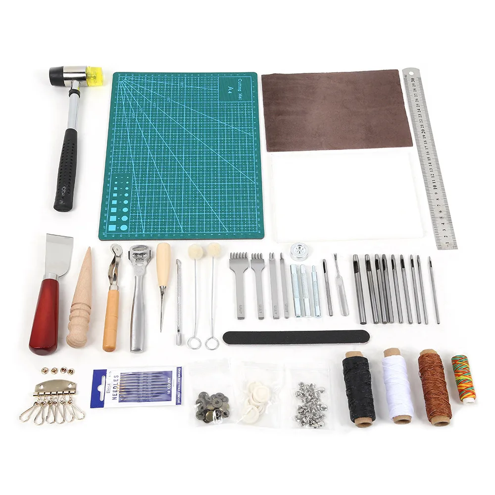 6/18/27/42pcs Leather Craft Sewing Punch Tool Kit Cutter Carving Working Stitching Leathercraft Tool Sets For Tailored Leather
6/18/27/42pcs Leather Craft Sewing Punch Tool Kit Cutter Carving Working Stitching Leathercraft Tool Sets For Tailored Leather