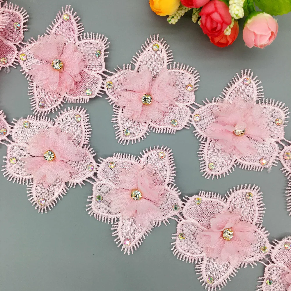 2 Yard Diamond Chiffon Flower Embroidered Lace Trim Ribbon Floral Applique Fabric Handmade DIY Wedding Dress Sewing Craft
2 Yard Diamond Chiffon Flower Embroidered Lace Trim Ribbon Floral Applique Fabric Handmade DIY Wedding Dress Sewing Craft