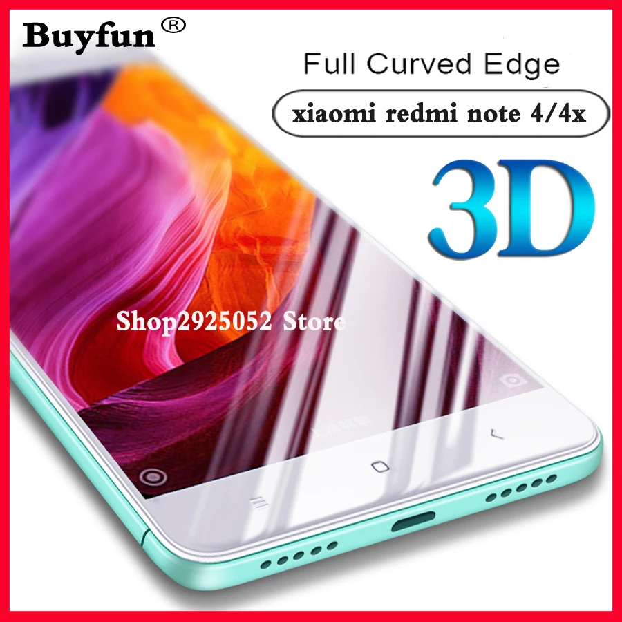 

Tempered Glass For Xiaomi Xiami Xaomi Xiomi Redmi Note 4 X 4X Note4 Note4X Full Cover Screen Protector 3D Protective Films Case