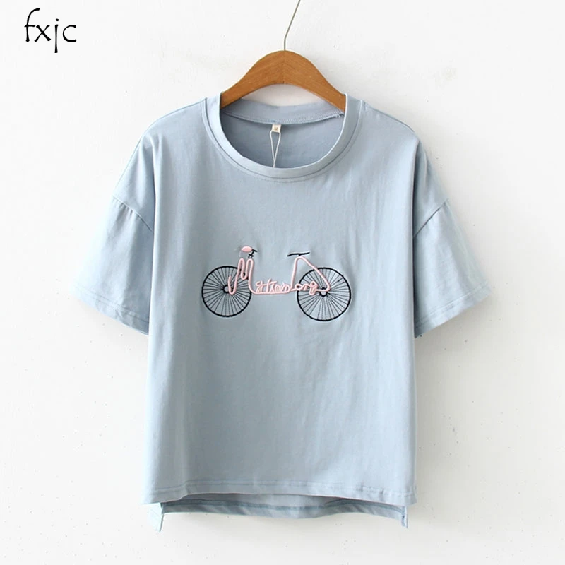 Women's T-shirt summer round neck short-sleeved bicycle pattern 2 color 4 yards gender design jacket 2019 women's T-shirt
Women's T-shirt summer round neck short-sleeved bicycle pattern 2 color 4 yards gender design jacket 2019 women's T-shirt