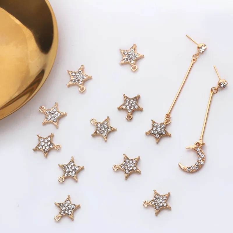 New Gold Tone Alloy Crystal Rhinestone Kawaii Star Charms Fit Girls Earrings Necklace Bracelet Ornament Accessories Pendant
New Gold Tone Alloy Crystal Rhinestone Kawaii Star Charms Fit Girls Earrings Necklace Bracelet Ornament Accessories Pendant