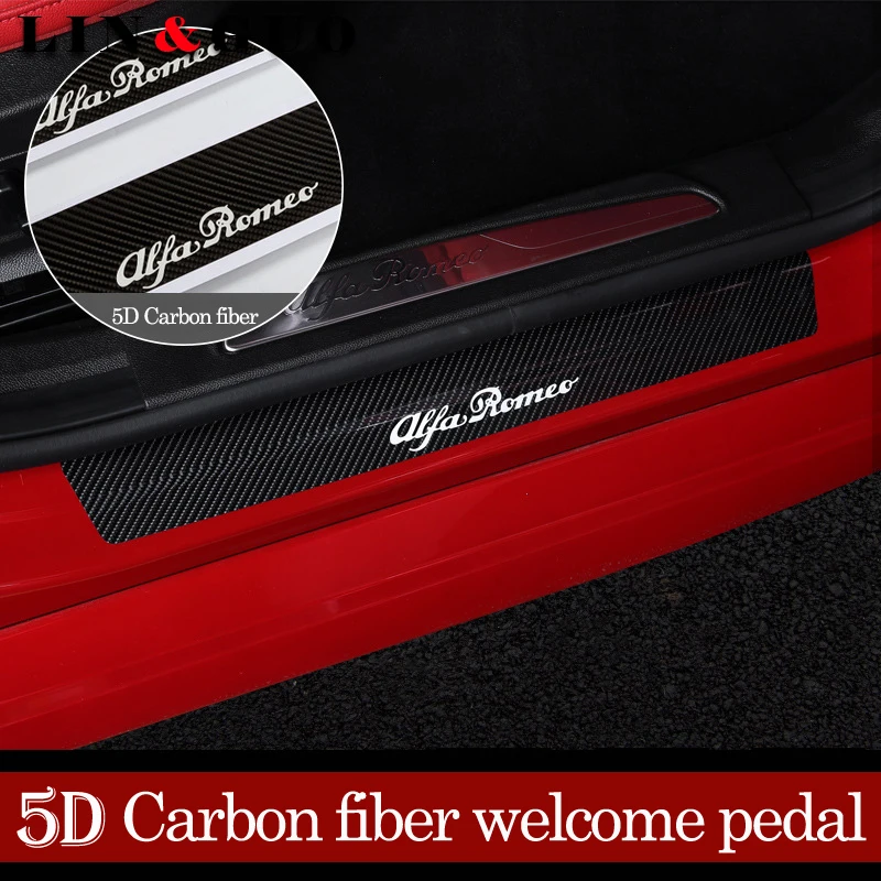 4pcs Car styling 5D Carbon fiber scuff plate For alfa romeo Giulia door sill welcome pedal cover accessories
4pcs Car styling 5D Carbon fiber scuff plate For alfa romeo Giulia door sill welcome pedal cover accessories