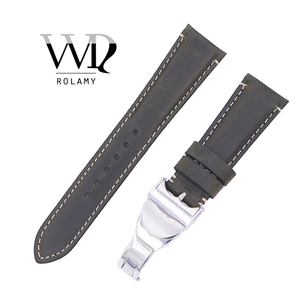 Rolamy 22mm Wholesale Durable Genuine Leather Wrist Watchband Strap Belt Loops Band Bracelets For IWC Tudor Breitling
Rolamy 22mm Wholesale Durable Genuine Leather Wrist Watchband Strap Belt Loops Band Bracelets For IWC Tudor Breitling
