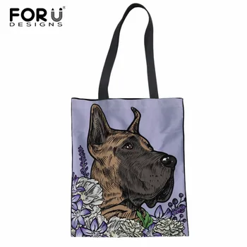 FORUDESIGNS Ladies Duty Great Dane Canvas Tote Bag Handmade Cotton Shopping School Travel Women Folding Shoulder Shopping Bags
FORUDESIGNS Ladies Duty Great Dane Canvas Tote Bag Handmade Cotton Shopping School Travel Women Folding Shoulder Shopping Bags
