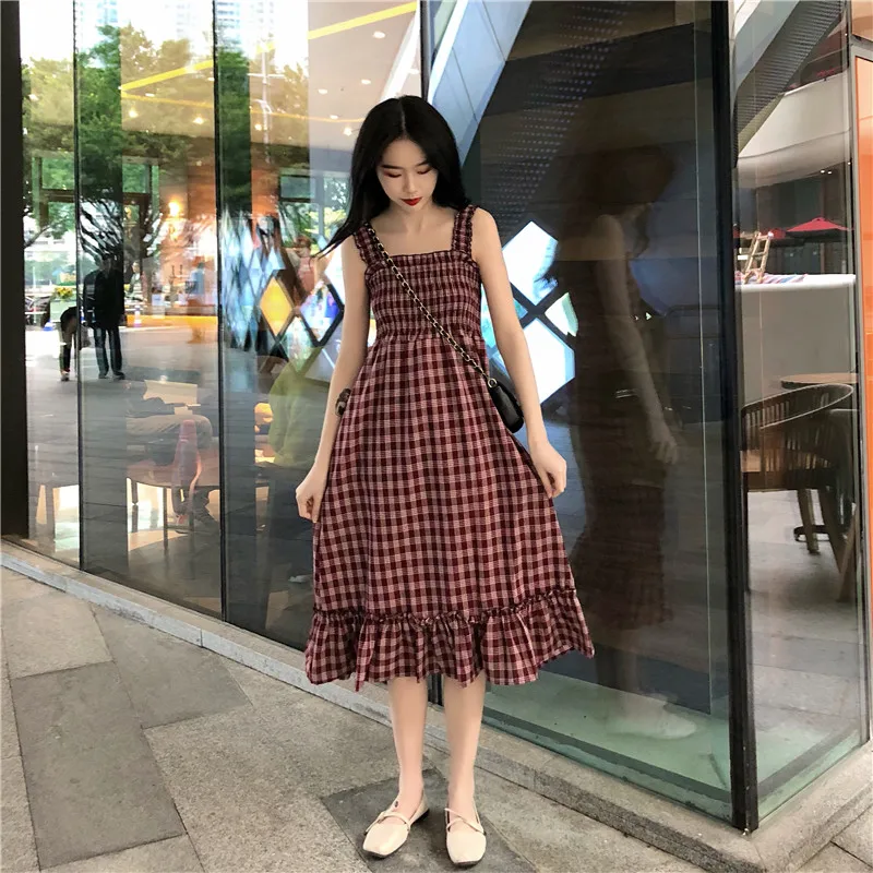 Korean style Women's Clothing fashion brand New summer Sweet beauty dress woman spaghetti strap off shoulder plaid long dresses
Korean style Women's Clothing fashion brand New summer Sweet beauty dress woman spaghetti strap off shoulder plaid long dresses