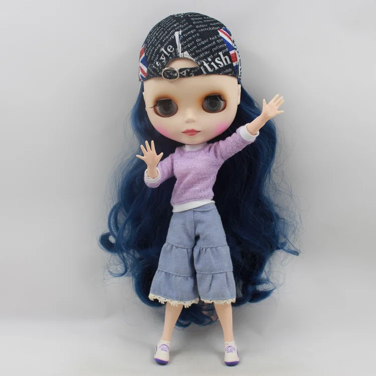 Joint Body Nude Blyth Doll Blue Hair Factory Doll Fashion 15219 Hot