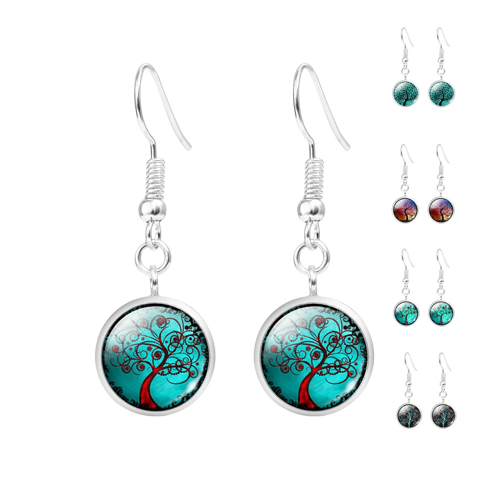 Wholesale Funny Life Tree Glass Cabochon Hanging Earrings Jewelry For Women Silver Plated Long Drop Statement Earrings Women
Wholesale Funny Life Tree Glass Cabochon Hanging Earrings Jewelry For Women Silver Plated Long Drop Statement Earrings Women