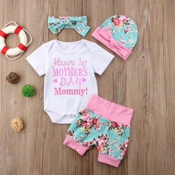 4Pcs Newborn Girls Boys Clothes Sets Letter Floral Romper Shorts Mother's Day Outfits bebek giyim baby boy clothes
4Pcs Newborn Girls Boys Clothes Sets Letter Floral Romper Shorts Mother's Day Outfits bebek giyim baby boy clothes