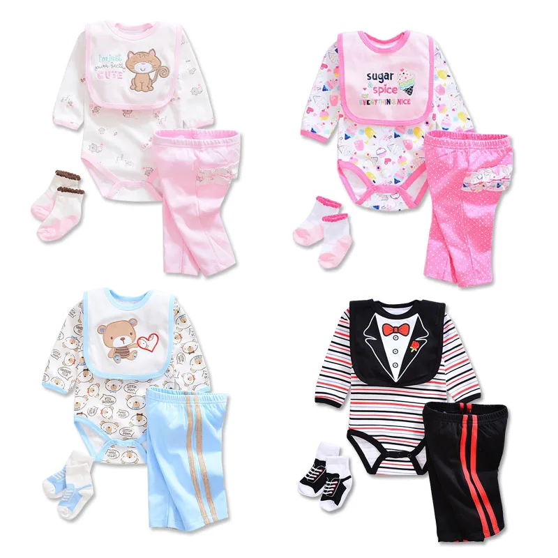 2019 summer baby Clothing Sets cotton baby girl clothes set Newborn boy 4pcs suits long sleeve infant rompers+trousers+socks+Bib
2019 summer baby Clothing Sets cotton baby girl clothes set Newborn boy 4pcs suits long sleeve infant rompers+trousers+socks+Bib