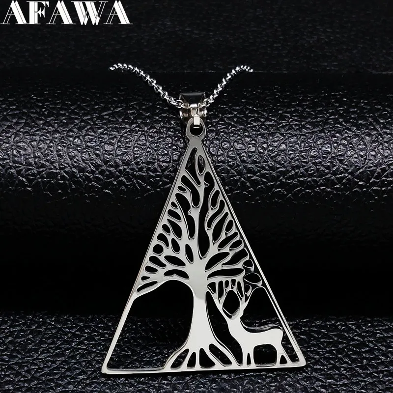 2019 Fashion Tree of Life and Deer Stainless Steel Necklaces for Women Silver Color Statement Necklace Jewelry joyas N18116
2019 Fashion Tree of Life and Deer Stainless Steel Necklaces for Women Silver Color Statement Necklace Jewelry joyas N18116