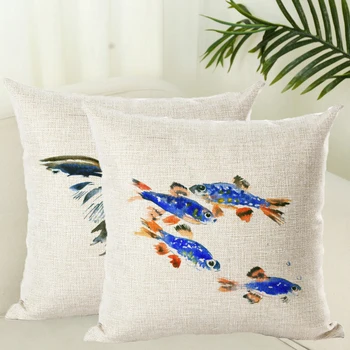 45*45 cm Creative Cushion Pillow Cover Ocean Style Sea Tropical Fish Octopus Patterns Cotton Linen Home Throw Pillowcases
45*45 cm Creative Cushion Pillow Cover Ocean Style Sea Tropical Fish Octopus Patterns Cotton Linen Home Throw Pillowcases