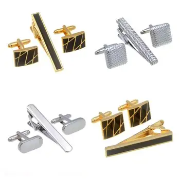 5sets/lot Simple Business Gold Enamel Cufflinks+Tie Clip Set Silver Plain Checker Patten Tie Clip Pin&Cuff Link Set Wholesale
5sets/lot Simple Business Gold Enamel Cufflinks+Tie Clip Set Silver Plain Checker Patten Tie Clip Pin&Cuff Link Set Wholesale