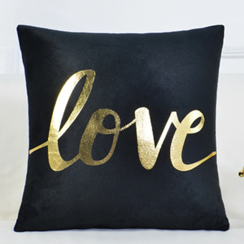 Love Printed Bronzing Cushion Cover Gold Black Decorative Pillows Cover Christmas Home Textile Car Sofa Seat Gold Pillowcases
Love Printed Bronzing Cushion Cover Gold Black Decorative Pillows Cover Christmas Home Textile Car Sofa Seat Gold Pillowcases