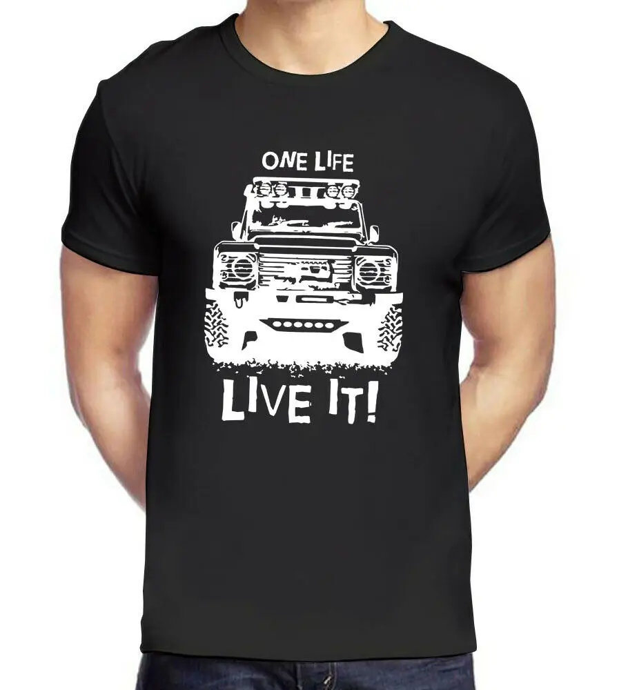2019 модная футболка One Life Live It приключения по бездорожью черная белая серая