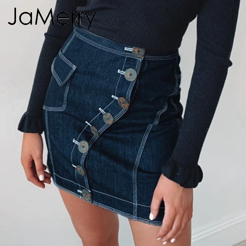 JaMerry Vintage patchwork button women jeans skirt High waist pocket female mini skirts Casual streetwear short denim skirt
JaMerry Vintage patchwork button women jeans skirt High waist pocket female mini skirts Casual streetwear short denim skirt