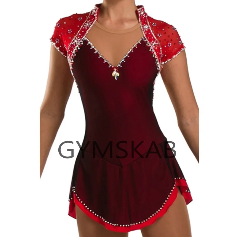 Figure Skating Dress Women's Girl's Customized Ice Skating Dress Red Short-sleeved Gymnastics Costume 8810
Figure Skating Dress Women's Girl's Customized Ice Skating Dress Red Short-sleeved Gymnastics Costume 8810