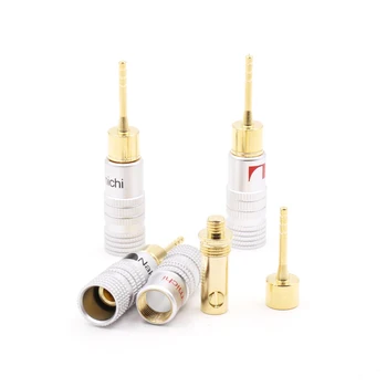 8Pcs High Quality New 24K Gold Speaker Pin Angel 2mm Banana Plugs Speaker wire Screw Lock Connector
8Pcs High Quality New 24K Gold Speaker Pin Angel 2mm Banana Plugs Speaker wire Screw Lock Connector