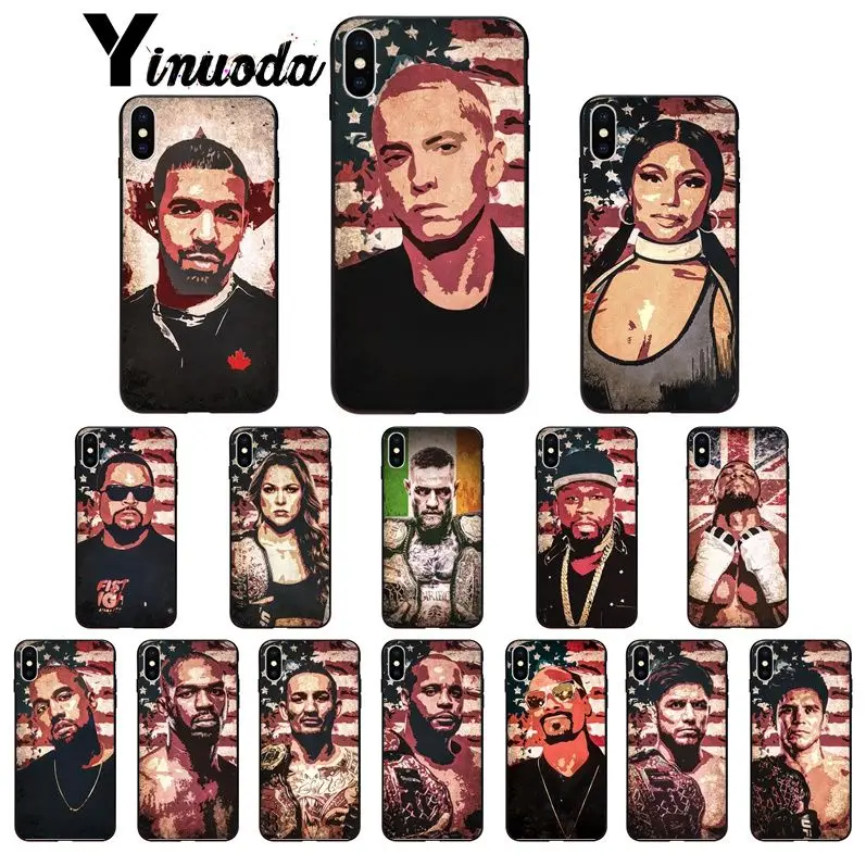 Yinuoda Rap star Rapper Eminem Kanye West UFC чехол для телефона Apple iPhone 8 7 6 6S Plus X XS MAX 5 5S SE XR мобильные