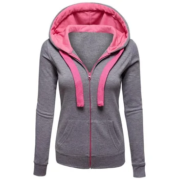 Woman short garments Sweatshirt Female Coat Solid Color Panel Zip Long-Sleeve Drawstring Hooded Pockets Cardigan woman clothes
Woman short garments Sweatshirt Female Coat Solid Color Panel Zip Long-Sleeve Drawstring Hooded Pockets Cardigan woman clothes