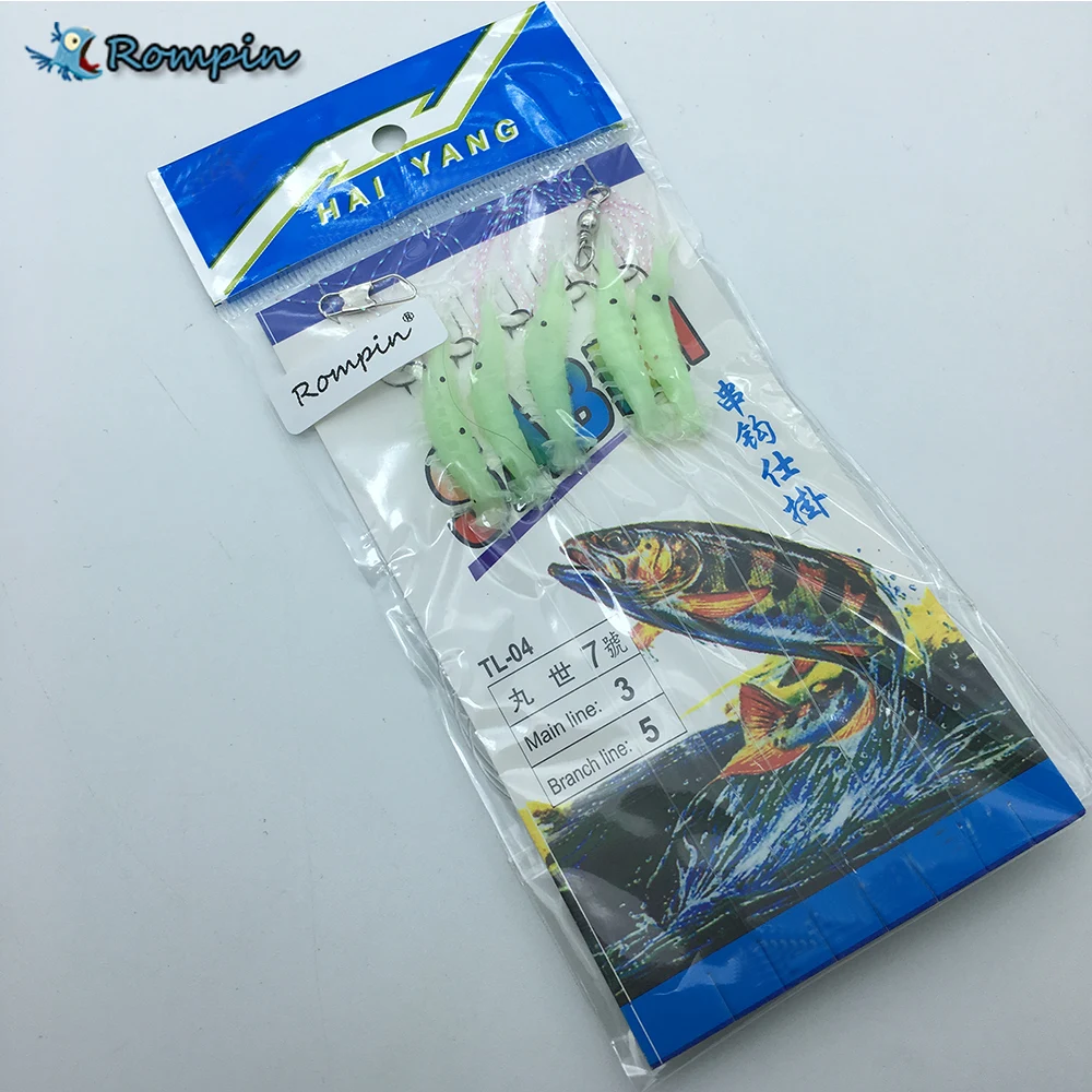 Rompin Luminous Sabiki 5 Shrimp Rigs Glitter Glow in the dark Fish Fishing Baits Lure Bait Sharp Hook Lifelike Fishing Lure
Rompin Luminous Sabiki 5 Shrimp Rigs Glitter Glow in the dark Fish Fishing Baits Lure Bait Sharp Hook Lifelike Fishing Lure