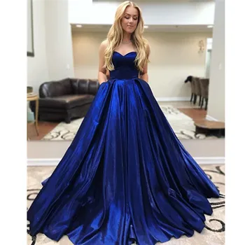 Sweetheart Royal Blue Prom Dresses 2019 Backless Evening Party Gowns Sexy Backless Satin Vestido de Festa Real Photo Custom Made
Sweetheart Royal Blue Prom Dresses 2019 Backless Evening Party Gowns Sexy Backless Satin Vestido de Festa Real Photo Custom Made