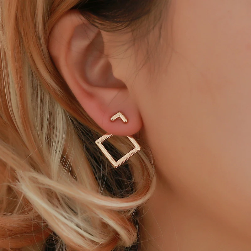 

Creativa geométrica minimalista pendientes para las mujeres de moda de Metal Simple triángulo cuadrado chica pendiente Mujer Acc