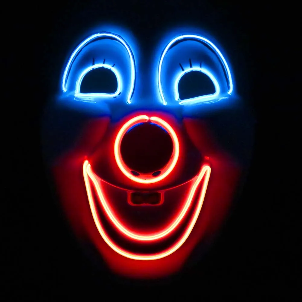Halloween Christmas Led Luminous Mask clown mask EL wire Party Mask Glowing Full Face Led mask
Halloween Christmas Led Luminous Mask clown mask EL wire Party Mask Glowing Full Face Led mask