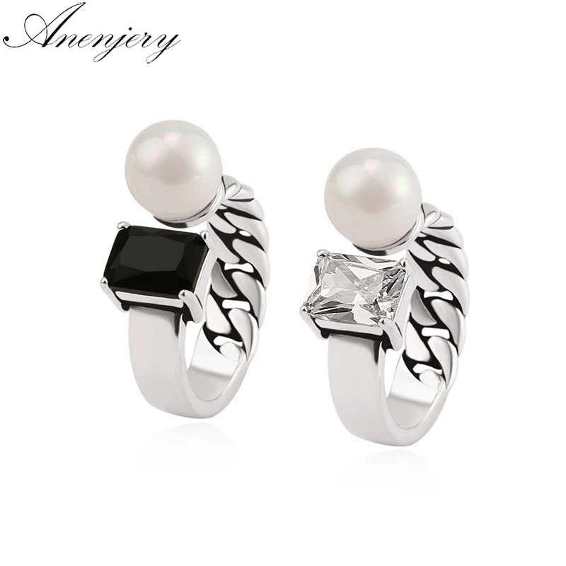 Anenjery Vintage Simulated-pearl Black White ZirconThai Silver Opening Rings For Women 925 Sterling Silver Index Rings S-R42
Anenjery Vintage Simulated-pearl Black White ZirconThai Silver Opening Rings For Women 925 Sterling Silver Index Rings S-R42