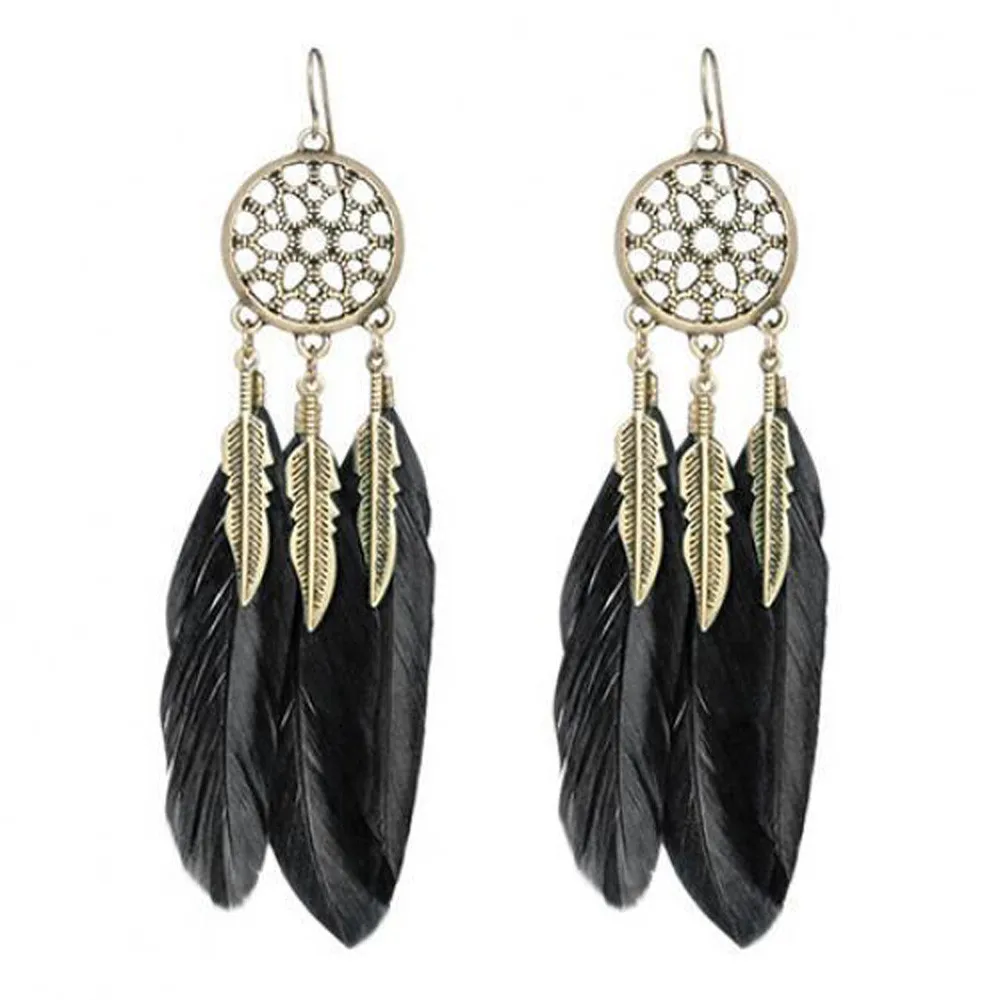 Bohemia Feather Long Design Dream Catcher Earrings for Women Jewelry Dream catcher feather earrings
Bohemia Feather Long Design Dream Catcher Earrings for Women Jewelry Dream catcher feather earrings