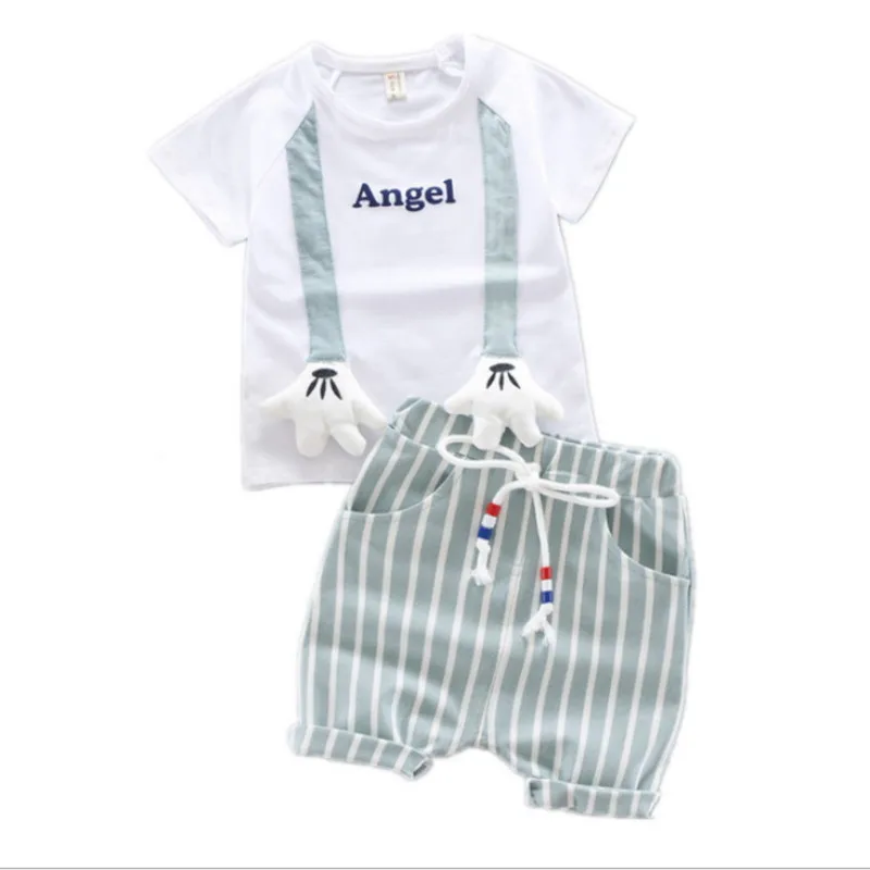 Summer Fashion Baby Boy Girl Cartoon Costume Children Letter Printing T-shirt Striped Shorts 2 Pcs/sets Casual Kids Sportswear
Summer Fashion Baby Boy Girl Cartoon Costume Children Letter Printing T-shirt Striped Shorts 2 Pcs/sets Casual Kids Sportswear