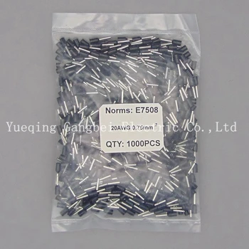 black E7508 Wire Copper Crimp Connector Insulated Cord Pin End Terminal 20AWG 0.75mm
black E7508 Wire Copper Crimp Connector Insulated Cord Pin End Terminal 20AWG 0.75mm