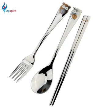 Creative Cartoon Design Dinnerware Sets Mouse Owl Bear Pattern Stainless Steel Bigspoon Chop sticks Fork Tableware For Children
Creative Cartoon Design Dinnerware Sets Mouse Owl Bear Pattern Stainless Steel Bigspoon Chop sticks Fork Tableware For Children