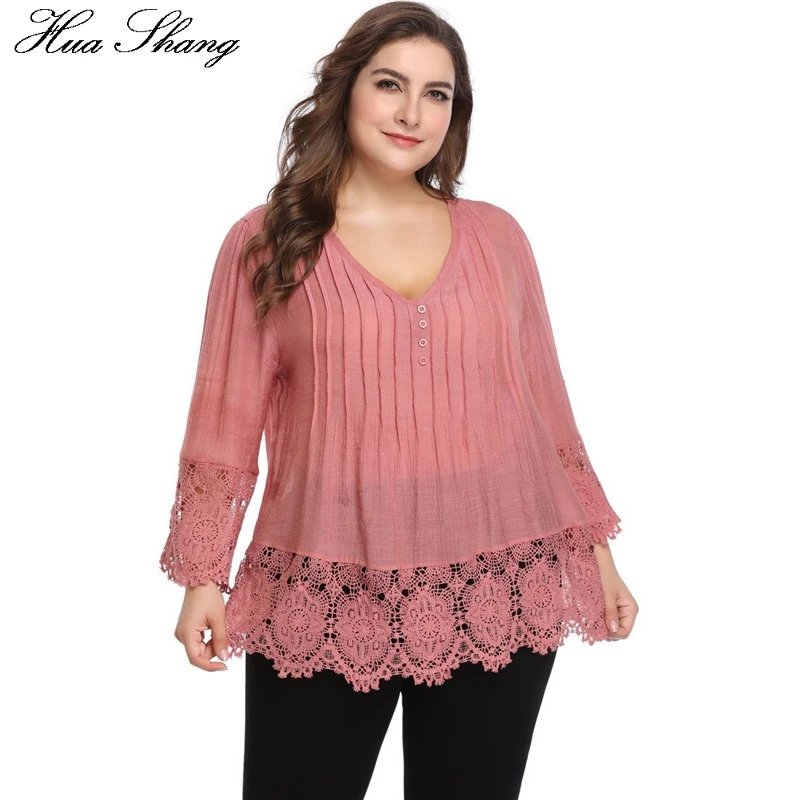 Plus Size Womens Tops And Blouses Summer 2019 V Neck Long Sleeve Lace Floral Patchwork Elegant Blouse Loose Oversized Tunic Tops
Plus Size Womens Tops And Blouses Summer 2019 V Neck Long Sleeve Lace Floral Patchwork Elegant Blouse Loose Oversized Tunic Tops