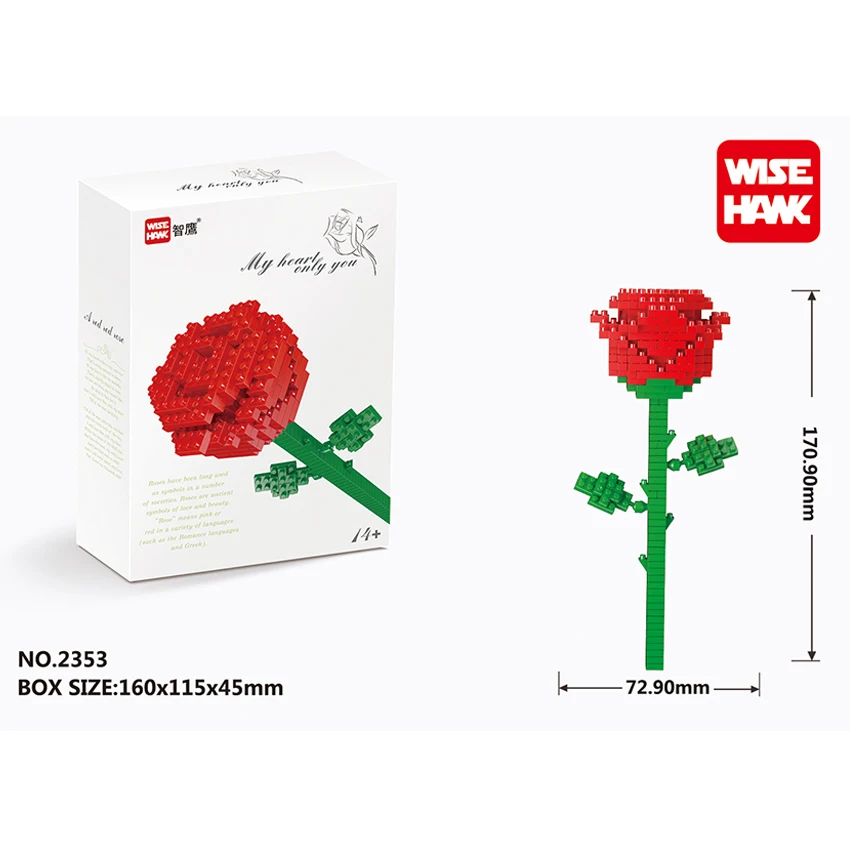 WiseHawk New Arrival Bright Rose Flower Mini Blocks Plastic Intelligence Connecting Building Bricks Lovers Gift Educational Toys
WiseHawk New Arrival Bright Rose Flower Mini Blocks Plastic Intelligence Connecting Building Bricks Lovers Gift Educational Toys