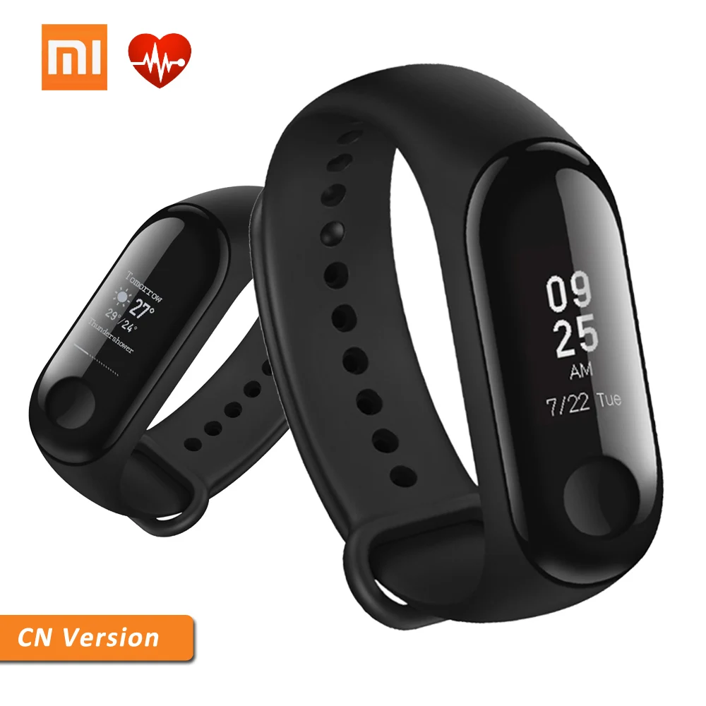 

Original Xiaomi Mi Band 3 Smart Wristband Fitness Bracelet MiBand Band 3 Big Touch Screen OLED Message Heart Rate Time Smartband