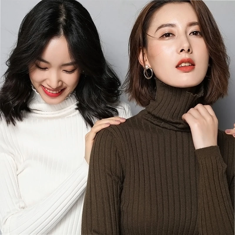 Casual Long Sleeve Turtleneck Loose Pullovers Knitted Woman Sweater Winter turtleneck Cashmere Wool Women Warm Solid Sweaters
Casual Long Sleeve Turtleneck Loose Pullovers Knitted Woman Sweater Winter turtleneck Cashmere Wool Women Warm Solid Sweaters