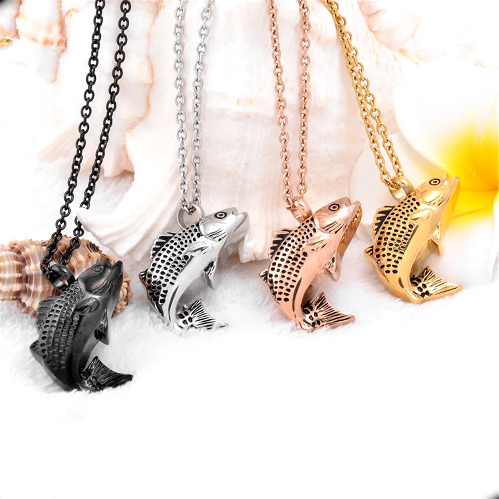 Stainless steel carp Shape Cremation urn Necklace Memorial Jewelry Ashes Holder Urn Pendant Water fish Pendant
Stainless steel carp Shape Cremation urn Necklace Memorial Jewelry Ashes Holder Urn Pendant Water fish Pendant