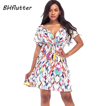 BHflutter XXL 3XL 4XL Plus Size Women Clothing 2018 Dresses New Style V neck Sexy Dress High Waist Print Casual Summer Dresses
BHflutter XXL 3XL 4XL Plus Size Women Clothing 2018 Dresses New Style V neck Sexy Dress High Waist Print Casual Summer Dresses