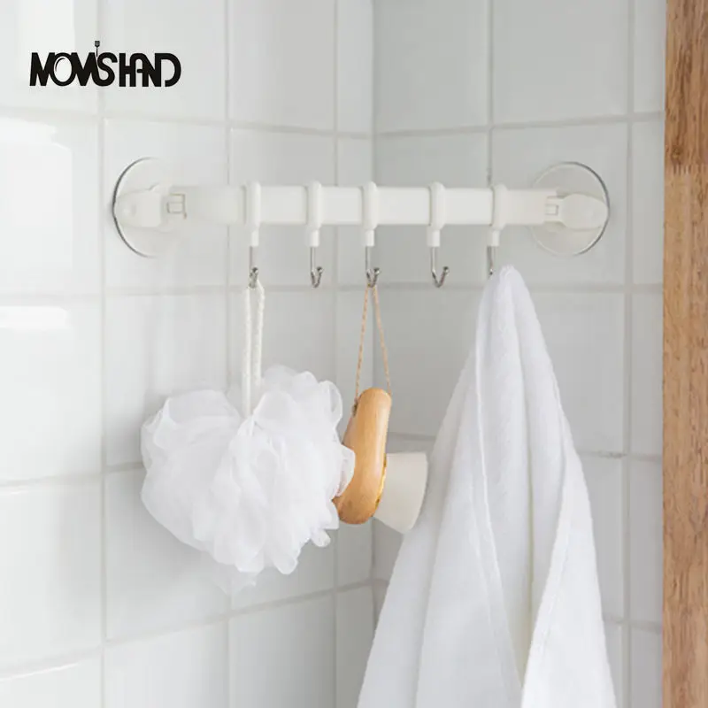MOM'S HAND Waterproof Bathroom Kitchen Towel Hanger Adjustable Vacuum Suction Cup Hook with 5 Stainless Steel Hooks
MOM'S HAND Waterproof Bathroom Kitchen Towel Hanger Adjustable Vacuum Suction Cup Hook with 5 Stainless Steel Hooks