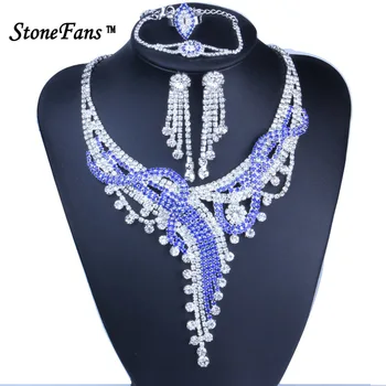 StoneFans Blue Necklace Set Statement Wedding Jewelry Sets Rhinestone Necklace Earrings Ring Bracelet Set Blue
StoneFans Blue Necklace Set Statement Wedding Jewelry Sets Rhinestone Necklace Earrings Ring Bracelet Set Blue