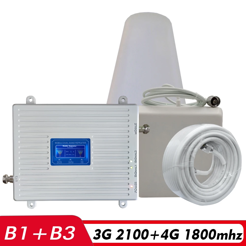 3G 4G Repeater Dual Band Booster DCS/FDD LTE 1800+WCDMA/UMTS 2100 Cell Phone Signal Repeater 1800+2100 Signal Amplifier Full Set
3G 4G Repeater Dual Band Booster DCS/FDD LTE 1800+WCDMA/UMTS 2100 Cell Phone Signal Repeater 1800+2100 Signal Amplifier Full Set