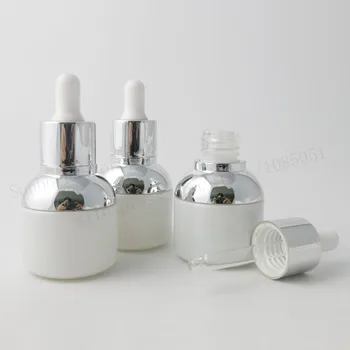 New 12 x 30ml white glass dropper bottle with silver shoulder collar bulb glass bottle empty Refillable Cosmetic Container
New 12 x 30ml white glass dropper bottle with silver shoulder collar bulb glass bottle empty Refillable Cosmetic Container