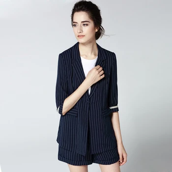 65% Linen Suits Women Two- Pieces Set Striped Casual Blazers Top Pockets Shorts 2 Colors High-grade Fabric New Fashion 2017
65% Linen Suits Women Two- Pieces Set Striped Casual Blazers Top Pockets Shorts 2 Colors High-grade Fabric New Fashion 2017